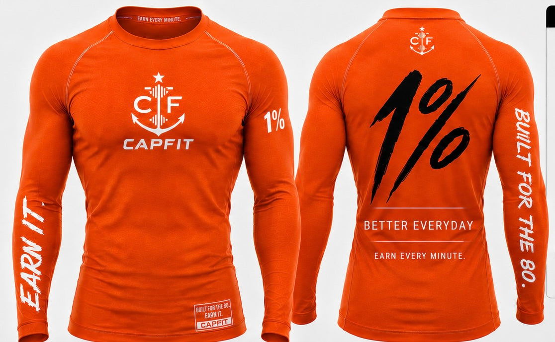 CAPFIT MatchBase™ Compression Shirt – Orange / White PRE-ORDER